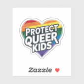 クィアの子供たちを守ろう レインボーハート LGBTプライド シール (シート)