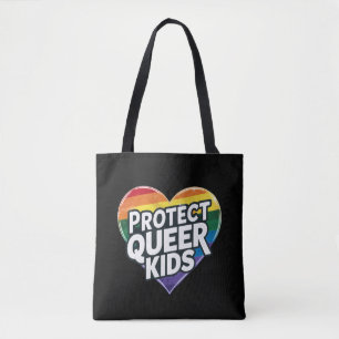 クィアの子供たちを守ろう レインボーハート LGBTプライド トートバッグ