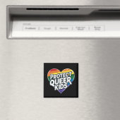 クィアの子供たちを守ろう レインボーハート LGBTプライド マグネット (インサイチュ (食洗機))
