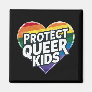 クィアの子供たちを守ろう レインボーハート LGBTプライド マグネット