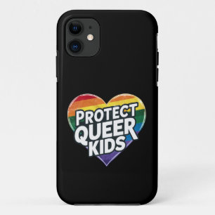 クィアの子供たちを守ろう レインボーハート LGBTプライド iPhone 11 ケース