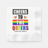 クィアの皆さん、おめでとうございます(特別な) 縁ありカクテルナプキン (正面)