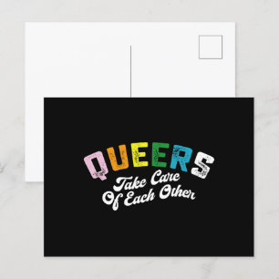 クィアはお互いに思いやりを持って LGBT Pride Gay ポストカード