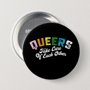 クィアはお互いに思いやりを持って LGBT Pride Gay 缶バッジ