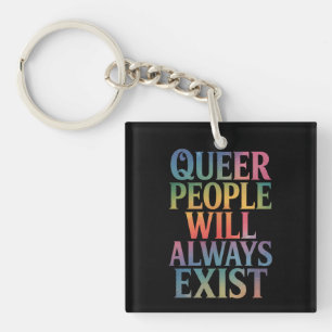 クィアは消えない LGBTQIAプライド アライ キーホルダー
