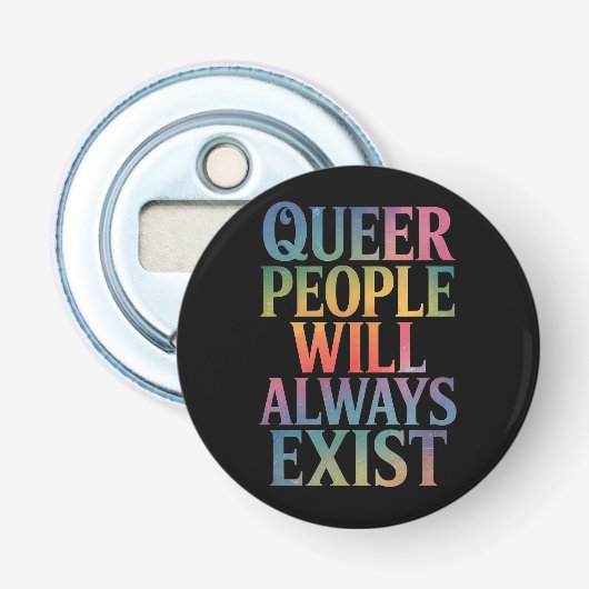 クィアは消えない LGBTQIAプライド アライ 栓抜き (正面)