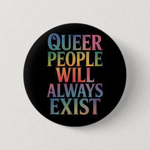 クィアは消えない LGBTQIA+ プライド アリー 缶バッジ