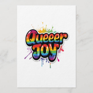 クィア ジョイ レインボー プライド タイポグラフィ - LGBTQ+ 引用 招待状