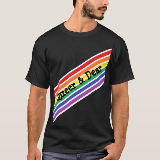 クィア＆ディアゴナルレインボーシャツ Tシャツ (正面)