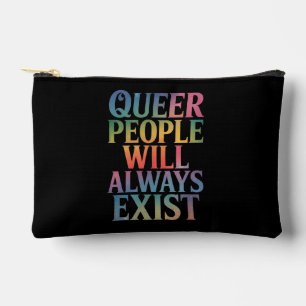 クィア・ピープル・ウィル・オルウェイズ・イグジスト・アライ LGBTQIA プライド アクセサリーポーチ
