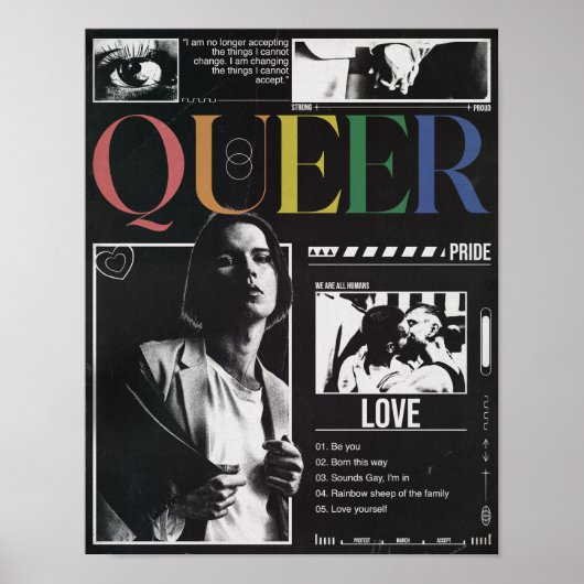 クィア プライド LGBTQ+ モダン ブルータリズム ポスター (正面)