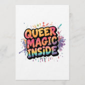 クィア・マジック・インサイド LGBTQプライド 引用 デザイン 招待状 (正面)