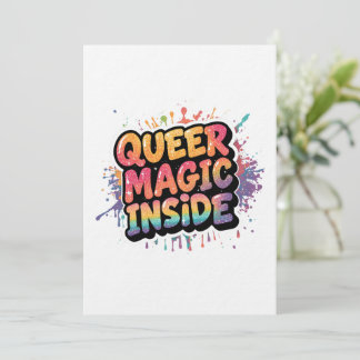 クィア・マジック・インサイド LGBTQプライド 引用 デザイン 招待状