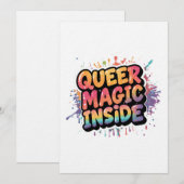 クィア・マジック・インサイド LGBTQプライド 引用 デザイン 招待状 (正面/裏面)