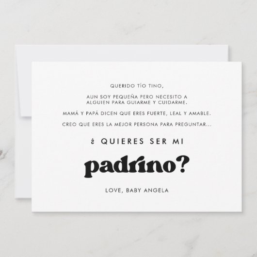 クィエレスタイリッシューサーmi padrinoゴッドファーザーカード 招待状 (正面)