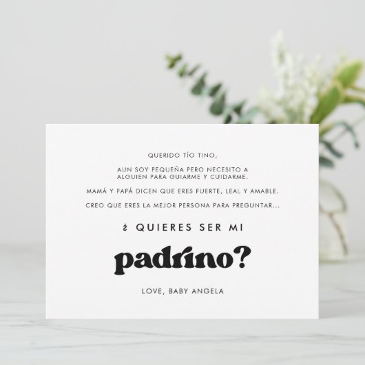 クィエレスタイリッシューサーmi padrinoゴッドファーザーカード 招待状 (スタンド正面)