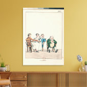 クィドートの食事、眠っている男の風刺画 キャンバスプリント (インサイチュ (リビング))