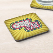 クイズナイトトリビアパーティーイエロー日が差すこと コースター (左側)