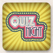 クイズナイトトリビアパーティーイエロー日が差すこと コースター (正面)