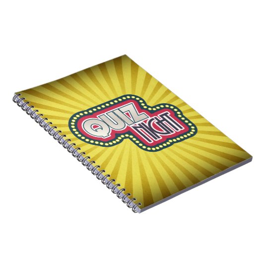クイズナイトトリビアパーティーイエロー日が差すこと ノートブック (右側)