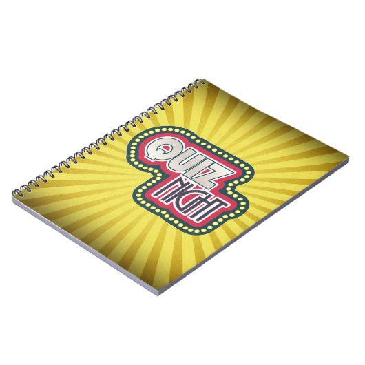 クイズナイトトリビアパーティーイエロー日が差すこと ノートブック (左側)