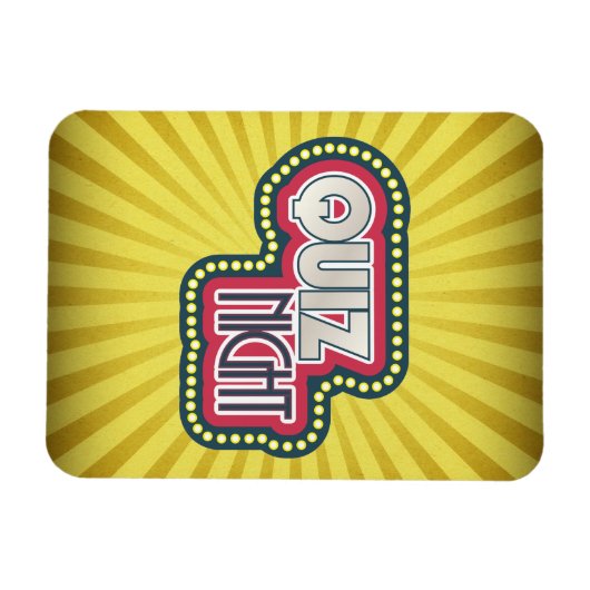 クイズナイトトリビアパーティーイエロー日が差すこと マグネット (横)