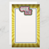 クイズナイトトリビアパーティーイエロー日が差すこと 便箋 (正面/裏面)