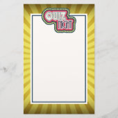 クイズナイトトリビアパーティーイエロー日が差すこと 便箋 (正面)