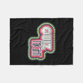 クイズナイトトリビアパーティーオンブラック フリースブランケット (正面(横))