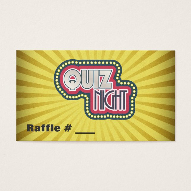 クイズナイトトリビアパーティーラッフルチケット (正面)