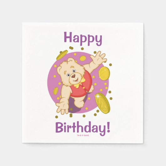 クイズベアー スタンダードカクテルナプキン (正面)