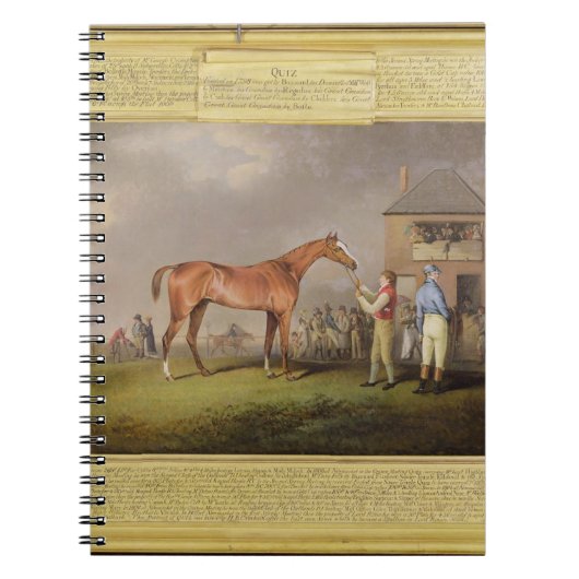 「クイズ」のポートレート、主のRous特性、後方に ノートブック (正面)