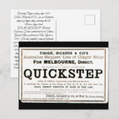 クイックステップクリッパー帆船1859 ポストカード (正面/裏面)