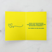 クイックブラウンキツネと怠け犬の折り畳み誕生日 カード (内部)