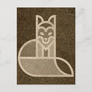 クイックブラウンキツネアートデザイン ポストカード