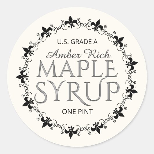 クイックミニメープルシロップ蓋ラベル ラウンドシール (正面)