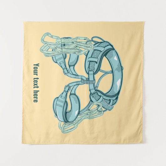 クイック描画登山ハーネスのロック タペストリー (正面(横))