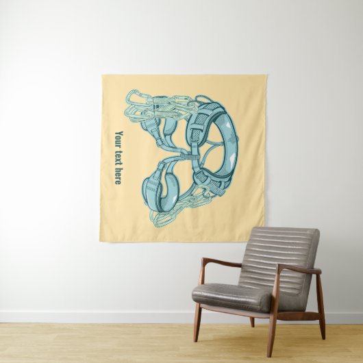 クイック描画登山ハーネスのロック タペストリー (インサイチュ(横))