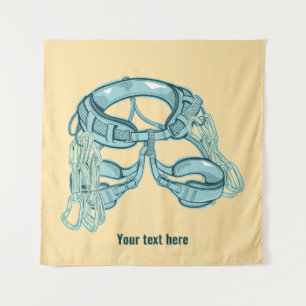 クイック描画登山ハーネスのロック タペストリー