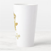 ★クイパーソナライズされたーンビー★金ゴールドクラウンラテ カフェラテマグ (正面)