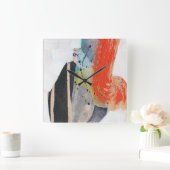 クイポップ・アートのルクI スクエア壁時計 (ホーム)