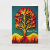 クイリングオレンジの木の秋のイラスト　ありがとう シーズンカード (正面)