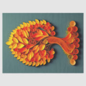 クイリングオレンジオータムツリーイラストレーションラージ 薄葉紙 (正面)