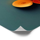 クイリングオレンジオータムツリーイラストレーション ポスター (角)