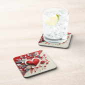 クイリングハート花デザインバレンタインデー コースター (右側)