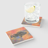 クイルバックロックフィッシュ – 大理石コースター ストーンコースター (横)