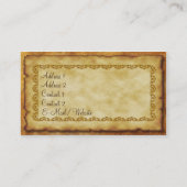 クイルペンおよび羊皮紙 名刺 (裏面)