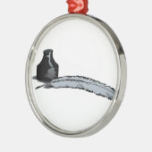 クイルペン及びインク メタルオーナメント (左)