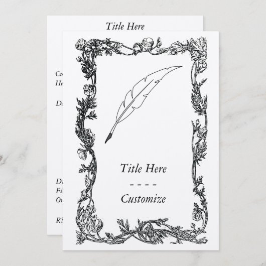 クイルペン 招待状 (正面/裏面)