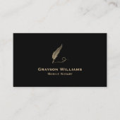 クイルモバイル公証人ブラック金ゴールドQRコード 名刺 (正面)